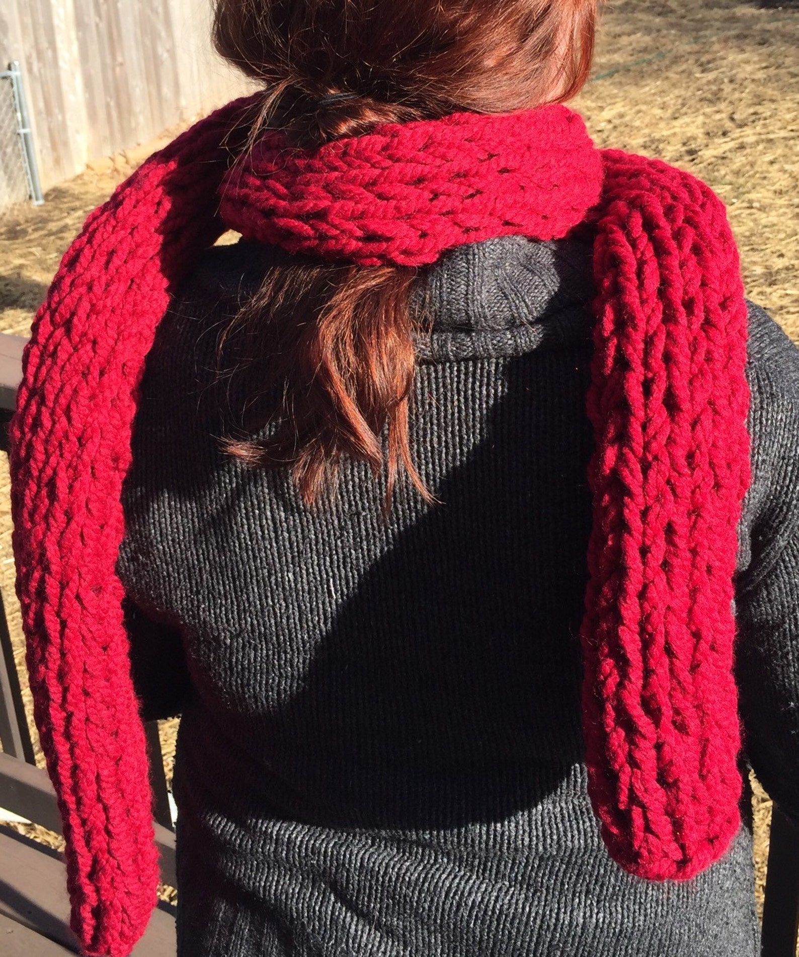 Hand knit chunky and warm scarf Etsy