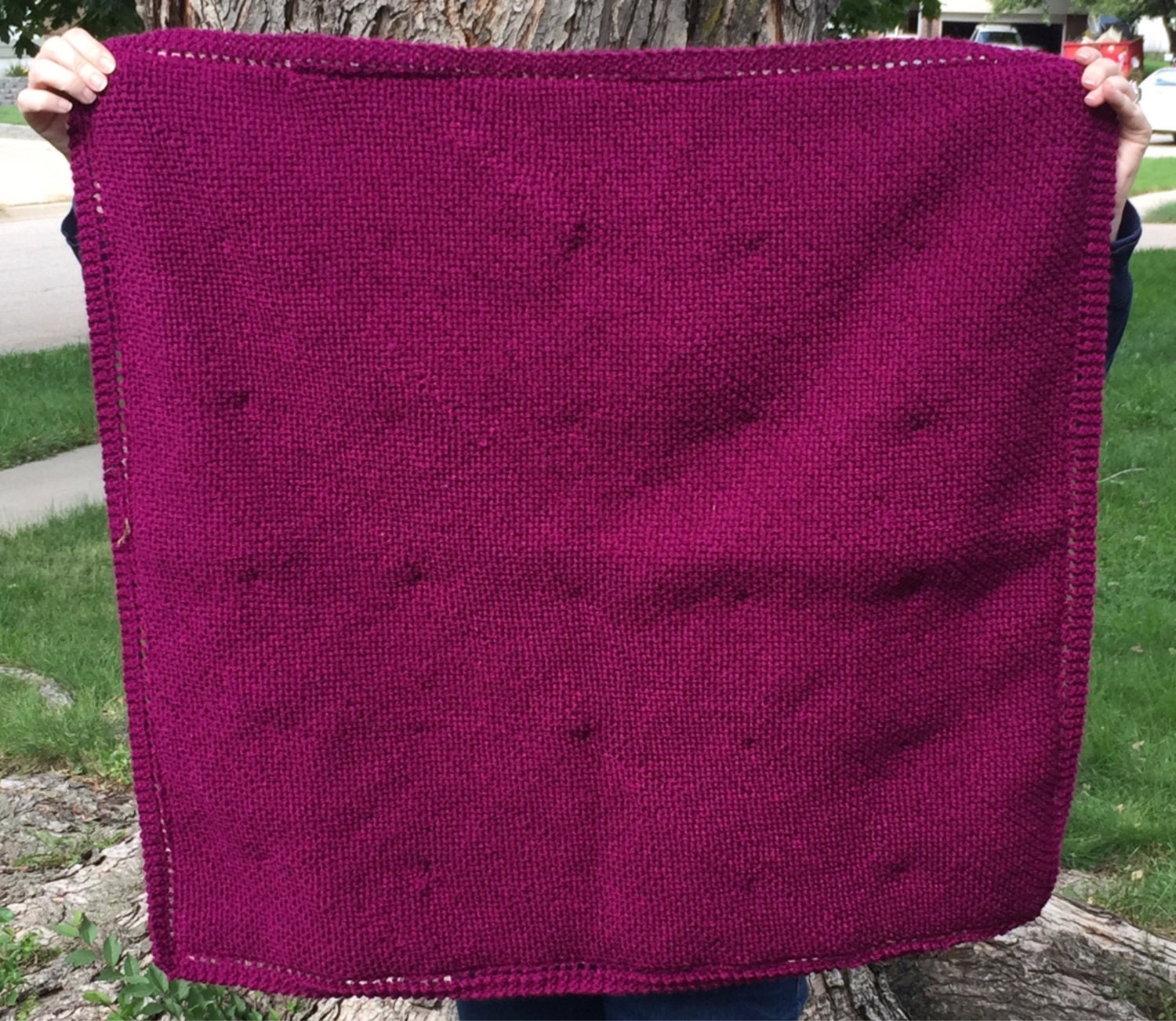 Warm and Soft Hand Knitted Baby Blanket With Fabric Backing Etsy