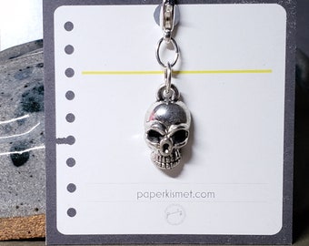 Planner Charm, Skull Charm, Charm for notebook