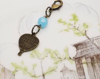 Planner Charm | Antiqued Brass Hot Air Balloon | Balloon Charm | Charm for notebook