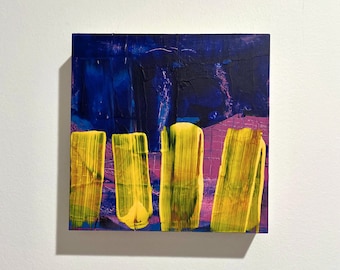 Abstract Acrylic Painting Titled Pillars - Original Abstract Art - Small Original Painting