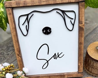 Custom Dog Ear Art: Minimalist Pet Portrait Sign