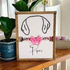Custom Dog Ear Sign,  Unique Dog Lover Gift, Dog Ear Outline, Dog Silhouette,  Personalized Pet Memorial, Dog Mom Pet Art,  Modern Line Art