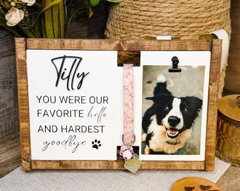 Personalized Pet Memorial Sign & Collar Holder: Rainbow Bridge Keepsake