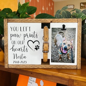 Personalized Pet Memorial Gift, You Left Paw Prints On Our Hearts, Custom Dog Remembrance Sign, Pet Loss Sympathy Plaque