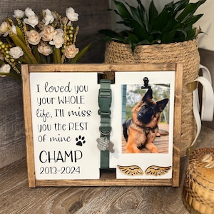 Custom Pet Memorial Sign: Dog Collar & Photo Display