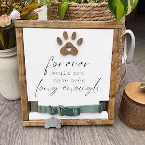 Dog Memorial Frame with Collar Holder | Personalized Pet Loss Gift | Dog Loss Keepsake | Rainbow Bridge Gift | Pet Memorial Sign