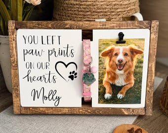 Personalized Pet Memorial Frame | Dog Collar & Photo Keepsake