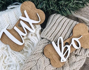 Personalized Dog Christmas Ornament | Pet Stocking Tag With Name