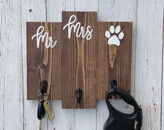 Mr and Mrs Wedding Gift | Bride, Groom and Dog Engagement Present | Unique Bridal Shower Gift Idea for a Couple