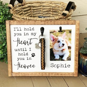 Dog Sympathy Gift | Pet Memorial Gift | Cat Remembrance Sign With Collar Hook & Photo Clip | Pet Loss Condolence Sign | In Loving Memory