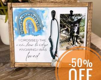 Clearance Sale -50% off | Sold As-Is | Pet Memorial Wood Sign | Sympathy Gift for Pet Owner | RIP Dog or Cat Collar Remembrance