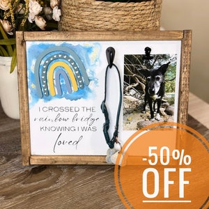 Clearance Sale 50% off Sold As-Is Pet Memorial Wood Sign Sympathy Gift for Pet Owner RIP Dog or Cat Collar Remembrance image 1