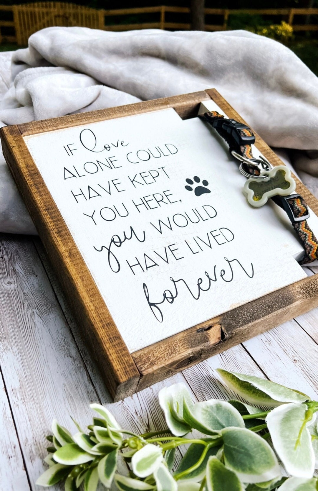 Pet Memorial Dog Collar Holder Dog Loss Memorial Frame If Love Alone