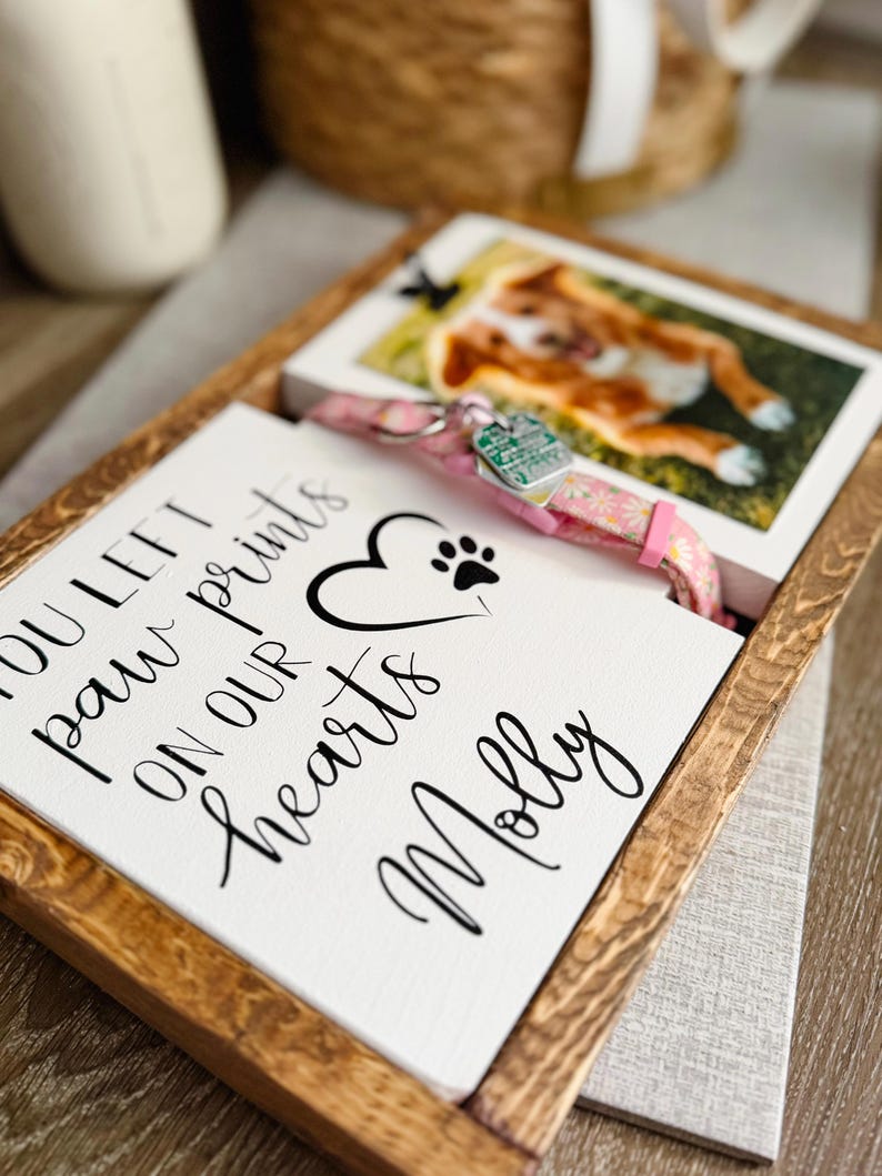 Personalized Pet Memorial Frame | Dog Collar & Photo Keepsake image 2