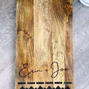 Wedding Gift for a Couple Personalized Charcuterie Board With Marble Last Name Engraved Cheese Board Customized Serving Board image 5