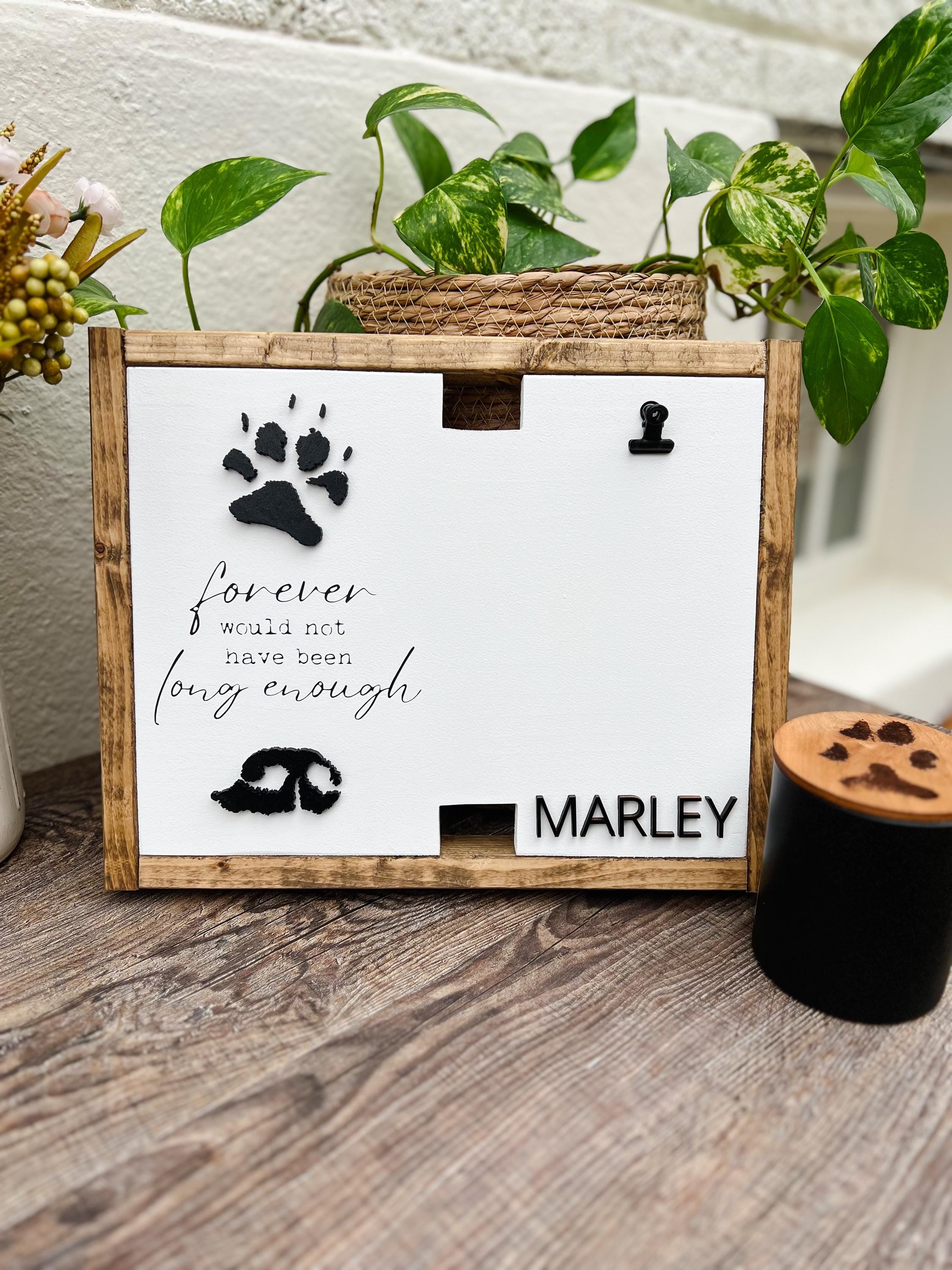 Dog Paw Print Memorial Sign | Custom Pet Loss Keepsake With Real Nose ...