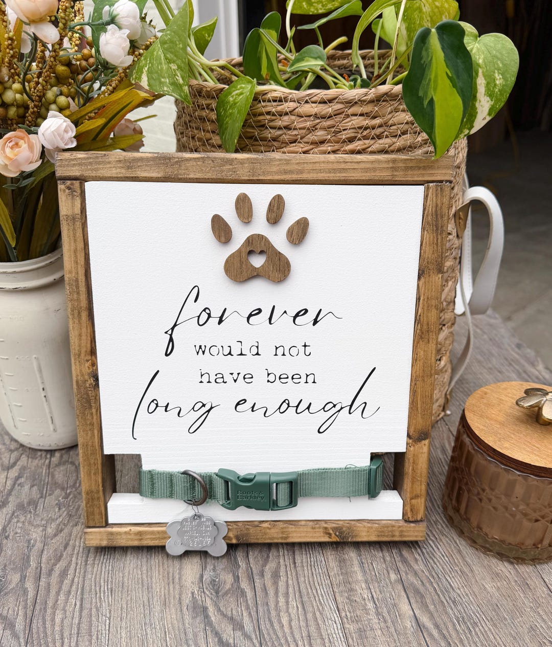 Dog Memorial Frame With Collar Holder | Personalized Pet Loss Gift ...