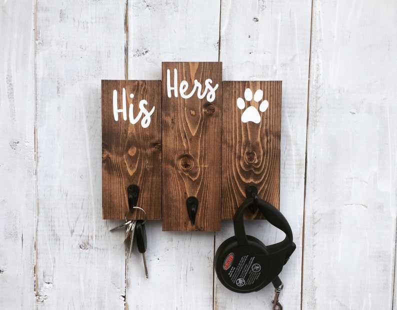 Dog Leash Holder Entryway key holder Dog leash sign His Etsy.de
