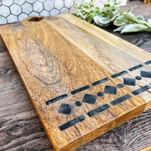 Wedding Gift for a Couple Personalized Charcuterie Board With Marble Last Name Engraved Cheese Board Customized Serving Board image 8