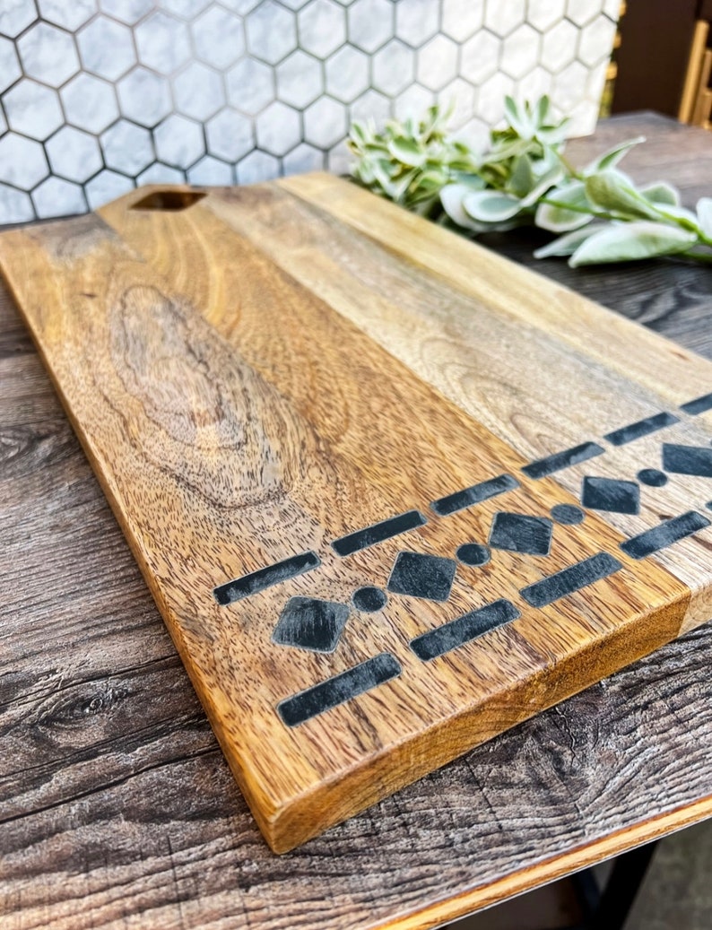 Wedding Gift for a Couple Personalized Charcuterie Board With Marble Last Name Engraved Cheese Board Customized Serving Board image 8