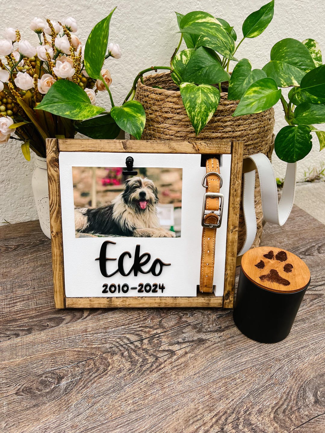 Personalized Dog Memorial Frame With Collar Holder | Classic Pet ...