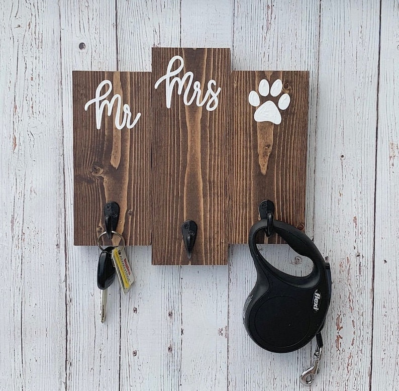 Mr and Mrs Wedding Gift | Bride, Groom and Dog Engagement Present | Unique Bridal Shower Gift Idea for a Couple 