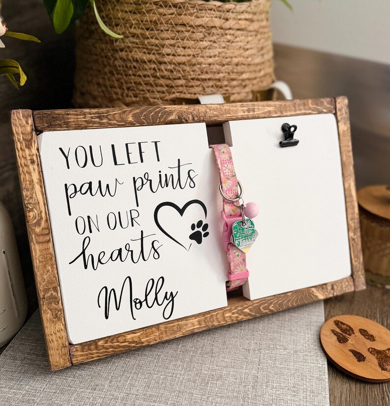 Personalized Pet Memorial Frame | Dog Collar & Photo Keepsake image 4