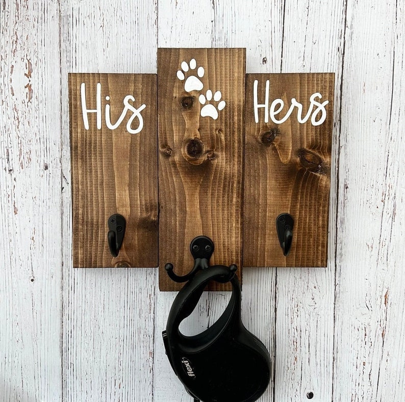 His Hers Dog Key Holder / Newlywed Gift / Entryway Key and Dog Etsy
