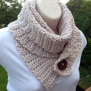 Convertible Button Scarf - Crochet Pattern