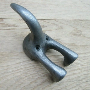 DOG TAIL  heavy cast iron rustic vintage antique iron coat hook hanging peg hanger