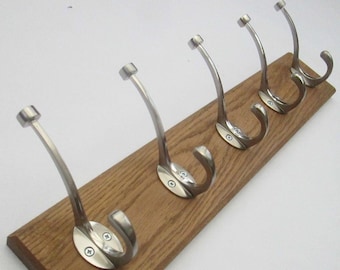 PAQUETE DE 5 ganchos para sombreros y abrigos de níquel satinado, modernos ganchos para colgar en el pasillo, el dormitorio y el baño.