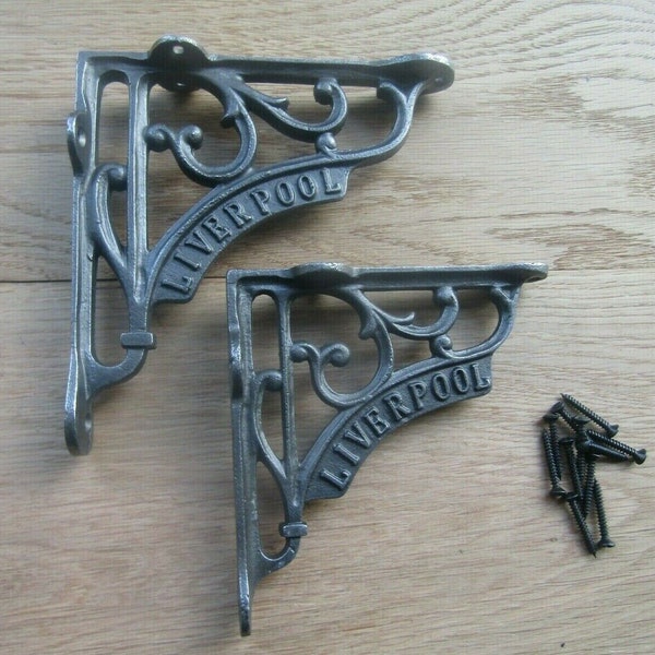 thumbnail image 2 of Ironmongery World Pair Of 8 Inch Cast Iron Rustic Scaffold Board Shelf Brackets 2 of 4