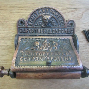 BURY ST London SANITARY Paper cast iron toilet roll holder rustic vintage antique ornate fancy old style roll holder loo wc holder