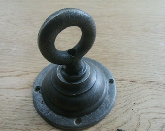 RUSTIC CAST IRON ceiling rose Eye plate gland chandelier light hook hanger vintage old victorian style