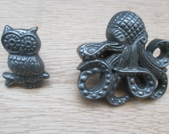 CAST IRON NOVELTY funky rustic cabinet knobs furniture cupboard drawer knob pull handle wardrobe dresser knobs round knobs