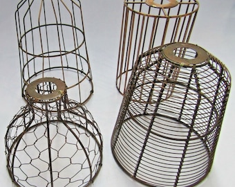 Wire lampshade industrial rustic Vintage Retro Old ceiling pendant light Shade