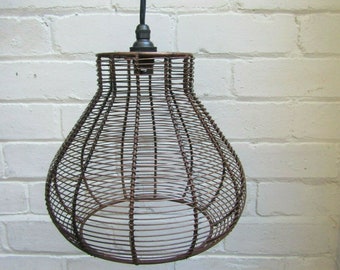 PEAR DROP Wire lampshade industrial rustic Vintage Retro Old ceiling pendant light Shade