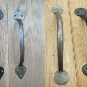 HANDGESCHMIEDETE Tür Griff Griff Schmiedeeisen Schmiedeeisen rustikal Vintage Landhaus Gotik Pfeil Pfennig Ende Scheune Stalltür