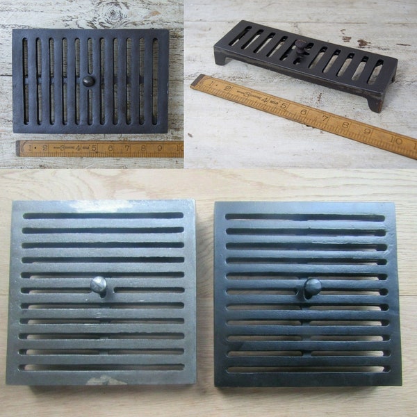 SLIDING VENT cast iron rustic vintage victorian style ventilation air vent brick grille open shut hit & miss wall cover