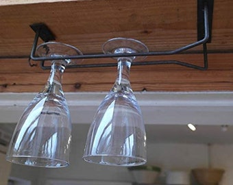 Cast Iron kitchen Home Bar Industrial Rustic Wine Gin Glass Holder Wire Ceiling Mounted Holder Available in 3 sizes