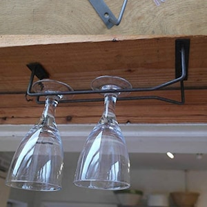 Cast Iron kitchen Home Bar Industrial Rustic Wine Gin Glass Holder Wire Ceiling Mounted Holder Available in 3 sizes