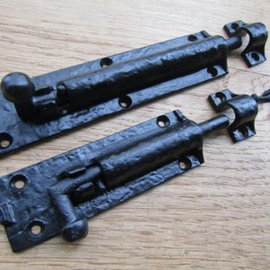 TUDOR TOWER BOLT black antique tower bolt traditional vintage door slide bolt cast iron old rustic lock latch bolt