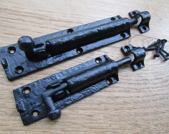 TUDOR TOWER BOLT black antique tower bolt traditional vintage door slide bolt cast iron old rustic lock latch bolt