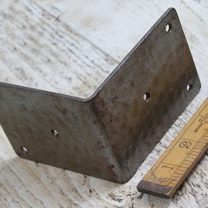 RUSTIC BUTCHERS BLOCK コーナーブラケットプレートブレースストラップボックスチェストカート家具キッチンアイランドテーブルトロリーコーナーアンティークアイアンのペア