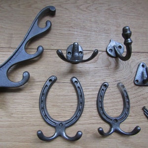 Pack of 5 Cast iron rustic vintage old style hat and coat hooks retro shabby chic industrial pegs OVER 130 DESIGNS to choose from