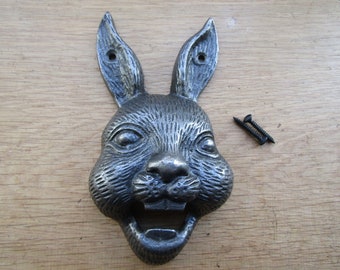 HARE RABBIT cast iron rustic vintage wall mounted Animal beer soda bottle opener Great Item for Bar, Kitchen or Patio handmade gift