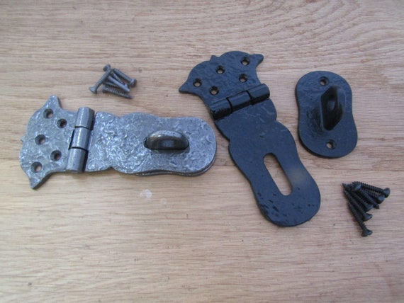 CAST IRON Rustic Vintage Old Style Safety Hasp and Staple Latch