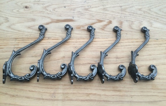 Pack of 5 FRENCH ORNATE Cast Iron Rustic Hat and Coat Hooks Vintage Retro  Old Antique Hanging Hooks Pegs ANTIQUE Iron -  Canada
