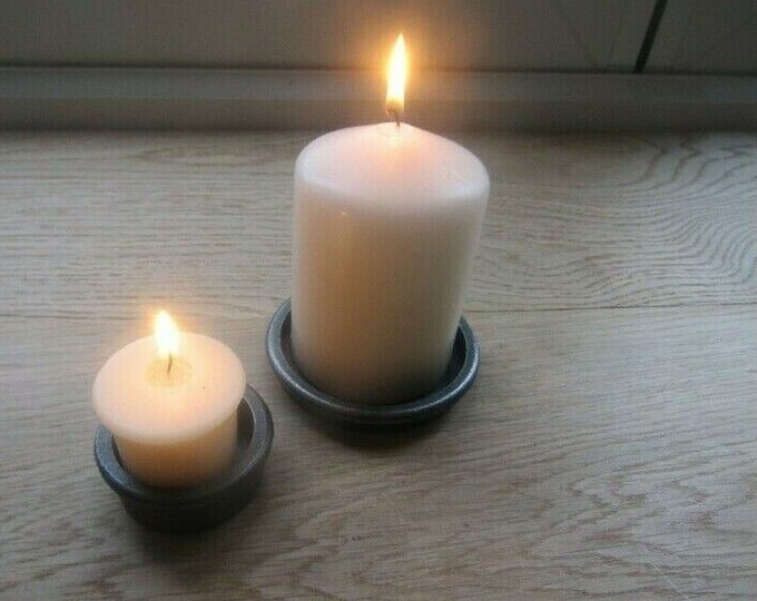 TEA LIGHT candle holders inserts cast iron Rustic Vintage old English farmhouse country cottage antique iron